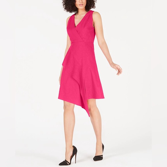 Elie Tahari Dresses & Skirts - Elie Tahari Linen fuchsia pink dress - NWT